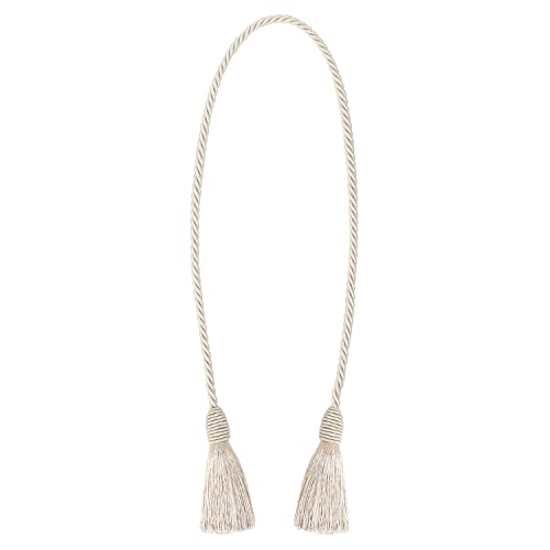 Image of 4 Pack Curtain Tiebacks Handmade Decorative Curtain Holdbacks Rope with Tassel - Beige