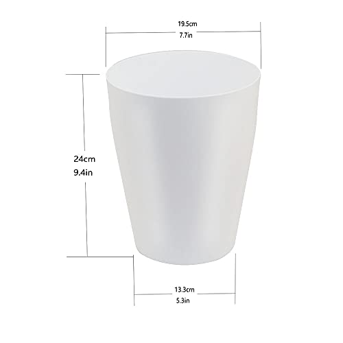 Image of Feisco Small Trash Can,Plastic Round Bathroom Wastebasket Garbage Can for Bathroom Bedroom Kitchen Office (White, Pack of 4)