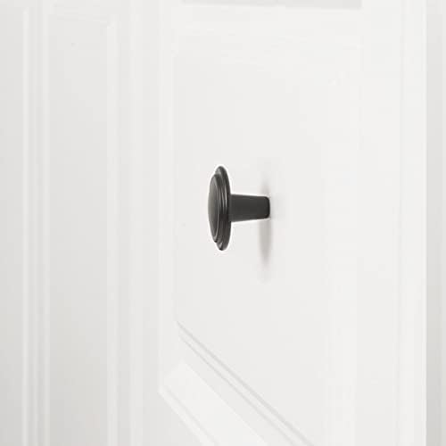 Amazon Basics Straight Top Ring Cabinet Knob, 1.25" Diameter, Flat Black, 25-Pack