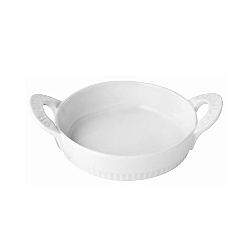 Pillivuyt France, Toulouse French Porcelain Crème Brulée DishBaker, 4.75 Inches Diameter, Oven-Microwave-Freezer, White