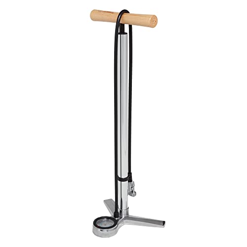 Bomba de suelo Truflo Classictrax plateada para inflar ruedas en tu garaje o taller
