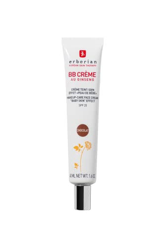Erborian - BB Crema de Ginseng - Crema Perfeccionadora 5-en-1 - Cuidado con efecto 'piel de bebé' 5-en-1 Cuidado facial con SPF 20 - Cosmético Coreano - Chocolate 40 ml