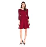 Gabby Skye Women's Petite 3/4 Sleeve Fit and Flare Sweater Dress