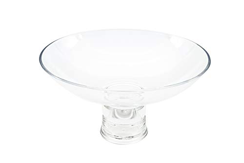 Huang Acrylic Clear 10" Round Pedestal Decorative Fruit Bowl Centerpiece