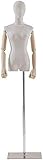 Height Adjustable Female Mannequin Dressform with Metal Stand, Torso for Clothing Display, Easy to Assemble, for Home & Online Stores