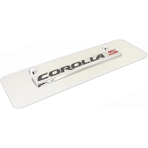 Image of Au-TOMOTIVE GOLD INC. Officially Licensed Corolla S Mini License Plate | Toyota, 3D Bar on Stainless Steel (Chrome)
