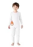 Zando Toddler Thermal Underwear Set for Kids 2T - Toddler Thermal Set 2T Winter Base Layer Boys Long Johns for Girls Winter Base Layer Fleece Long Underwear for Skiing Sleeping White Medium (90)