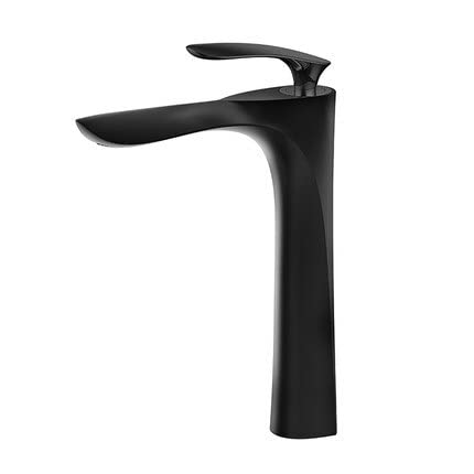 Robinet de salle de bain noir mitigeur de lavabo monté sur pont chaud froid