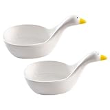 CHICAMPERA Keramik Servierschalen 2 Stück Elegantes Design Kleine Dipschalen aus Keramik Abgerundete Kleiner Gewürzschalen für Soßen Beilagen Spülmaschinenfest Handliche Schälchen für Essig