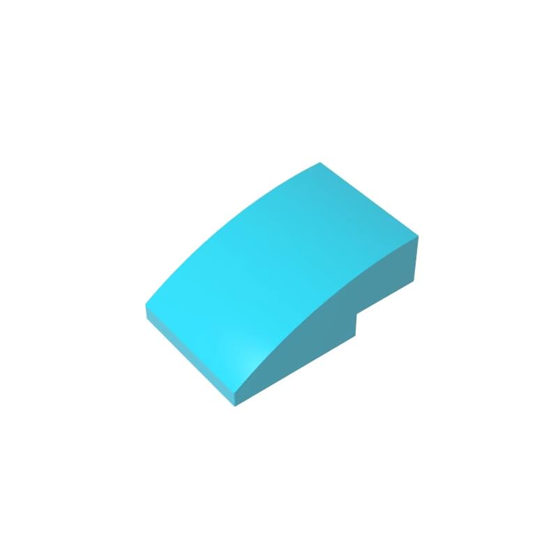 24309 Arched Brick Slope Curved 3x2 No Studs 50 Pieces GDS-1123 Compatible with Lego Building Blocks Color:Medium Azure — image 1