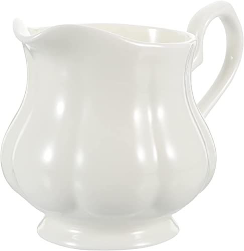 Taza espumadora de leche, jarra de café, jarra de crema de porcelana con asa: tazón for crema de azúcar, jarra de leche, juegos for servir café blanco for salsas, ensaladas, leche, espresso,