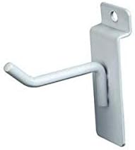 فقط رفوف الملابس 2 "خطافات Slatwall لعرض لوحة Slat - 25 Pcs Box - 1/4" Dia Wire - Heavy Duty - White Color