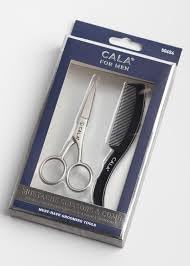 CALA for Men Mustache Scissors & Comb Set