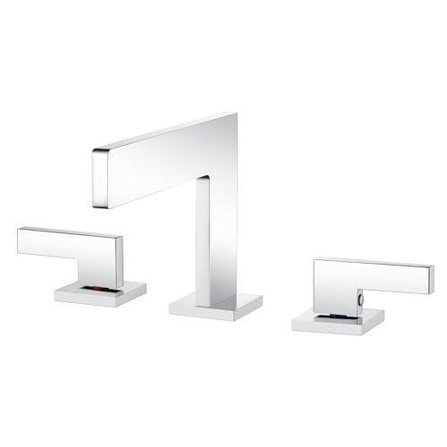 Sumerain 8 Inch Widespread Waterfall Bathroom Sink Faucet, 2 Lever Handle Lavatory Faucet in Chrome