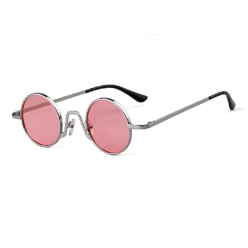 Lunettes de soleil rondes rétro steampunk homme femme mode vintage métal