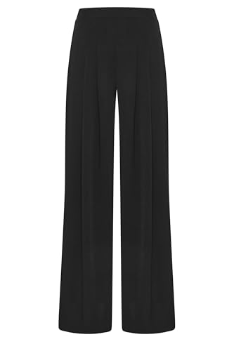 Image of Long Tall Sally - LTS Tall Pleated Palazzo Wide Leg Trousers - Women's Black