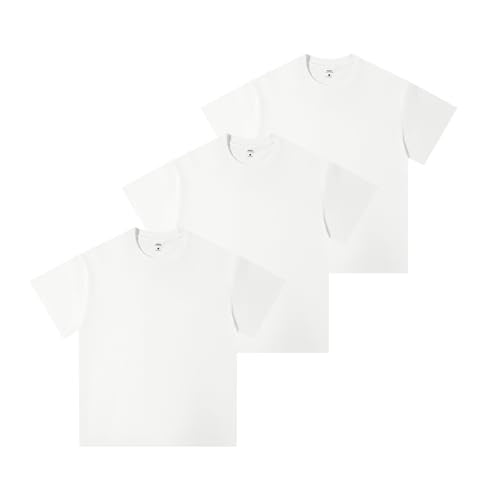 MIDMX 3-Pack Heavyweight Cotton T-Shirts for Men Women Unisex Short Sleeve Tees Crewneck Tops Loose Casual