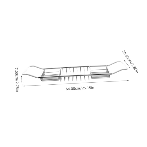 Support de bain extensible anti-chute en acier inoxydable avec porte-téléphone réglable - 3