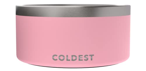 Coldest Dog Bowl - Anti Rust Metal, Non Slip, 3 Layers Insulated Stainless Steel Dog Bowls - Spill Proof & Heavy Duty - Water Bowl for Dogs, Cats & Pets, Dish Washer Safe (200 oz, Cotton Candy Pink)