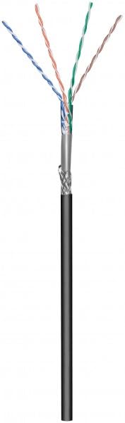 CAT6 Outdoor Netzwerkkabel, S/FTP, AWG 23/1 (Starrleiter), 305 Meter, Schwarz, CCA (DC-OUT-SFTP6CCA-305S)