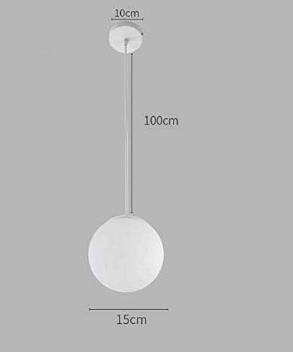 Lámpara colgante de bolas blancas con vaso simple para restaurante y dormitorio 3