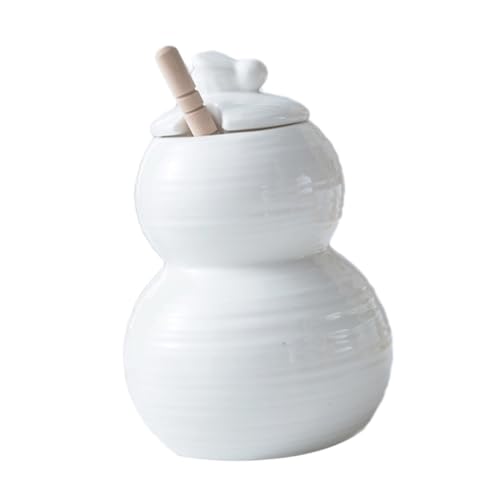 Ciieeo 1 Set Practical Honey Container Elegant Ceramic Honey Pot with Spoon Multi Functional Storage for Home Bakery Supermarket Jam Seasoning
