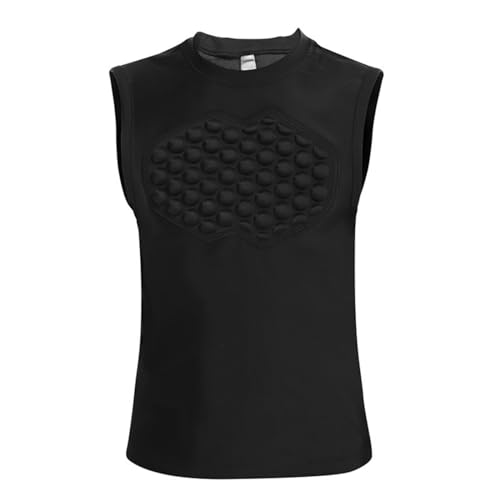Hotfiary Youth Baseball Chest Protector Boys Heart Guard Sternum Protection Padded Compression Shirt for Football Paintball