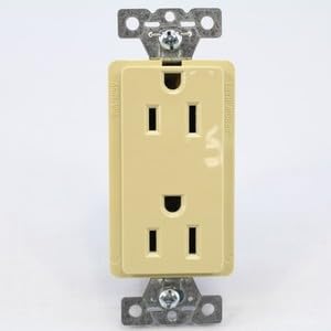 #US 10 Ivory Commercial Decorator Receptacle 5-15R 2P3W 15A 125V B&S DECB15I