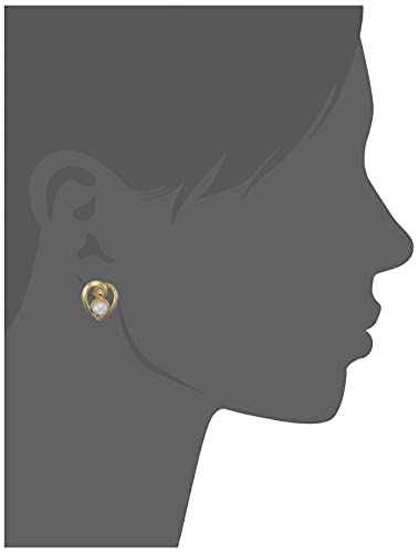 Image of Estele 24kt Gold Plated Twist & Turn Stud Earring for Women with Moonlight Pearls