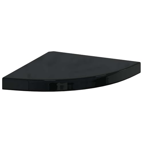 vidaXL Etagère d'angle Flottante Etagère Murale Bibliothèque Support Panneau Mural Salon Chambre Maison Intérieur Noir Brillant 35x35x3,8 cm MDF
