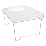 ERINGOGO Estante Organizador Plegable Transparente para Escritorio y Cocina Soporte Multifuncional de Almacenamiento para Maquillaje y Papelería Ahorro de Espacio para Hogar y Oficina