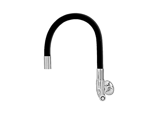 Torneira Gourmet Flexível de Cozinha Parede Preta 1/4 de Volta C51