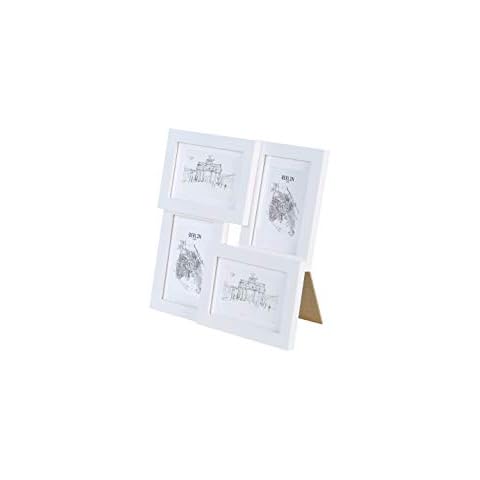 Classic by Casa Chic - Solid Wood Collage Frame - Holds Four 6x4 inch with Mount for 5x3 inch - Glass Front - White Cover