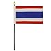 AZ FLAG - Thailand Table Flag 4'' x 6'' - Thai Mini Desk Flag 100% Polyester 15 x 10 cm - Office Banner with 10'' Pole - Golden Spear