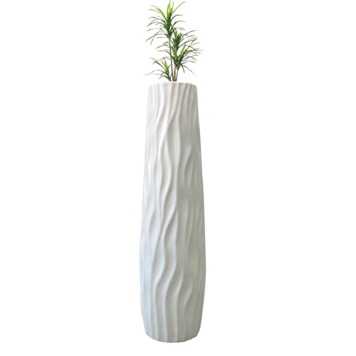 Florero de Piso – 58x11cm PP, Decoración de Pie con Textura en Relieve 3D, Flor Seca | Perfectamente para el hogar, Sala de Estar, Cocina, Dormitorio.