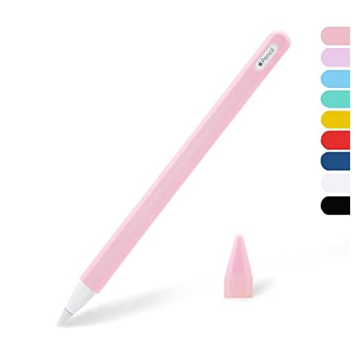 KELIFANG Silicone Case Sleeve Cover Compatible Apple Pencil 2nd Generation, Cute Pink Protective Skin Holder Grip and Tip Cap Accessories Compatible iPad Pro 11 12.9 inch