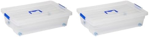 AC - Pack of 2 Storage Boxes with Wheels No. 2 - Plastic - Bin, S...