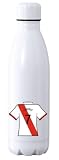 C&P Botella futbol personalizada, Botella de agua acero inoxidable térmica de doble Capa bebidas frías 24h y Calientes 12h, Capacidad 500 ml (R. Vallecano)
