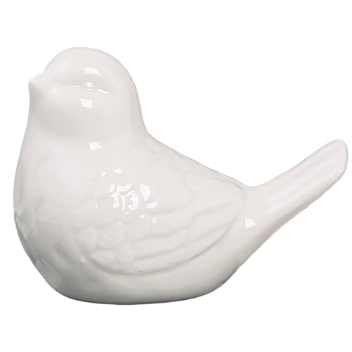 Figurine d'oiseau élégante en céramique blanche – Décoration d'intérieur de style nordique moderne pour salon, étagère, pièce maîtresse de mariage pour les...