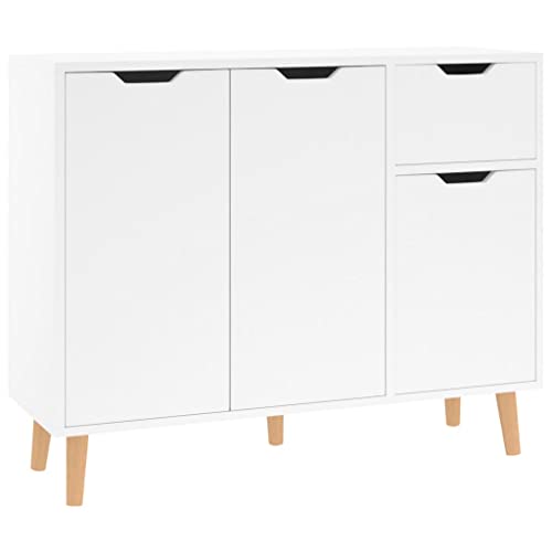 DCRAF High Gloss White Sideboard Furniture Set - Engineered Wood 90x30x72 cm for Modern Interiors - Image 3