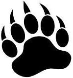 GRIZZLY BEAR PAW PRINT - Calcomanía de vinilo para ventana, color negro, de 3.5 pulgadas, para laptop, iPad, ventana, pared, automóvil, camión,