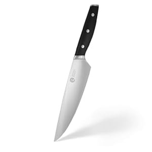MasterChef Coltello Chef Professionale, Acciaio Inox ad Alto Carbonio, Manici Tripli Rivettati, Codolo Pieno con Bolster, Lama da 20cm