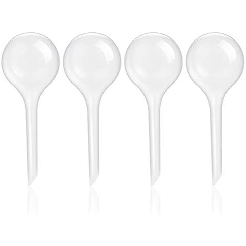 Fellibay 4 Pack Plant Watering Globes Clear Self-Watering Globes Garden Water Device Drip Automatic Water System for Indoor and Outdoor Plant Flower Water Supplies Cover