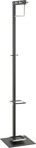 HAKU Garderobenständer chrom, schwarz, Metall Mantelständer - Maße: B 35 x H 175 x T 41 cm, Style: Modern