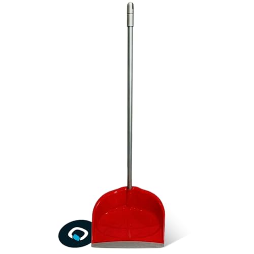 MAQA - 1pz Paletta con manico lungo in metallo 75 cm, paletta alzaimmondizia in plastica, raccogli immondizia