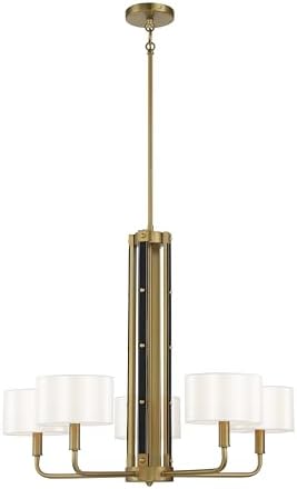 Minka Lavery 2785-695 Chelsea Chandelier, 5-Light, 300 Total Watts, 30-in H x 26-in W, Soft Brass