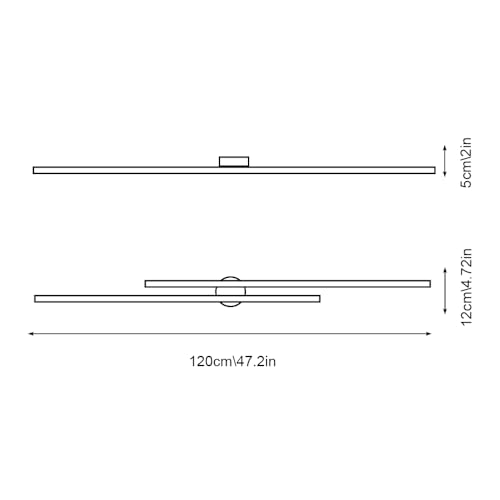 Plafón LED rectangular de 120cm para iluminar cocinas modernas 3