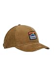 Design classique trucker Superdry Casquette de camionneur pour femme en velours côtelé avec graphique délavé rouge marron Taille 1