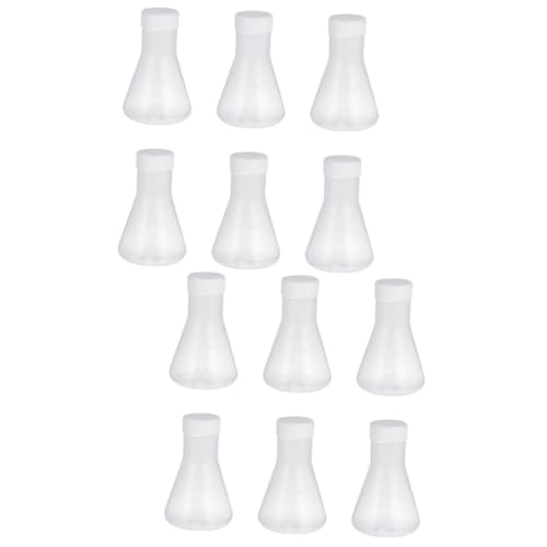 NAMOARLY 12 Pcs Plastic Erlenmeyer Flask Stoppered Flask Experiment Supplies Laboratory Conical Flask Lab Equipment Chemical Flask Conical Shape Flask Conical Flasks Experiment Supply