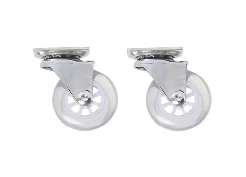 2/4個 2インチ 回転キャスターホイール 産業用 M8x15mm ネジ付きステム付き カート 作業台用(2 Pcs No Brake)